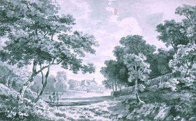 Ett hus sett över Open Parkland av George the Elder Barret