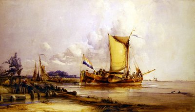 Holländska fiskebåtar av George the Elder Chambers