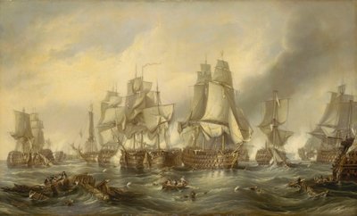 Slaget vid Trafalgar, 21 oktober 1805, ca 1836 (olja på duk) av George the Elder Chambers