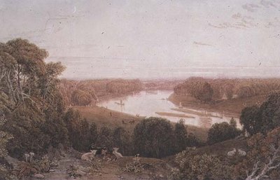 Utsikt från Richmond Hill, Surrey av George the Younger Barret