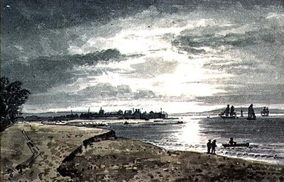 Utsikt över floden Adur med New Shoreham i fjärran av George the Younger Barret