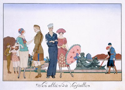 De allierade i Versailles, graverad av Henri Reidel av Georges (after) Barbier