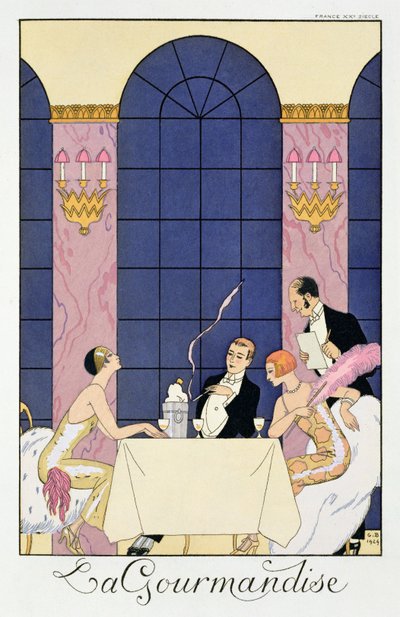 Gourmanderna av Georges (after) Barbier