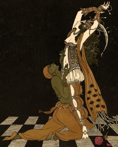 Vaslav Nijinsky och Ida Rubinstein i Schéhérazade av Georges (after) Barbier