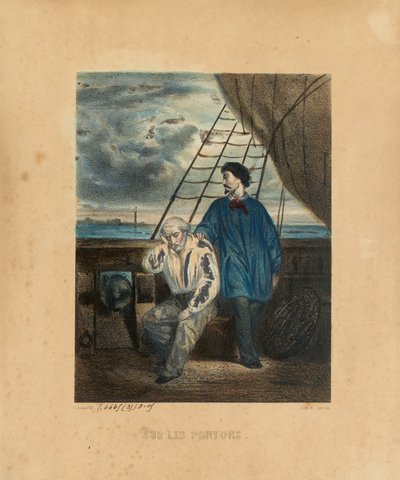 På pontonen, graverad av H. Jannin, 1848 av Georges Alexandre after Fischer