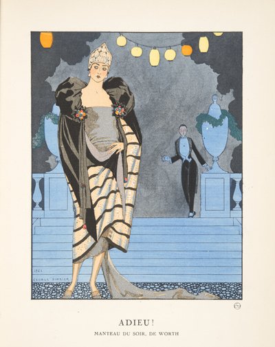 Adieu, från en samling modetallrikar av Georges Barbier