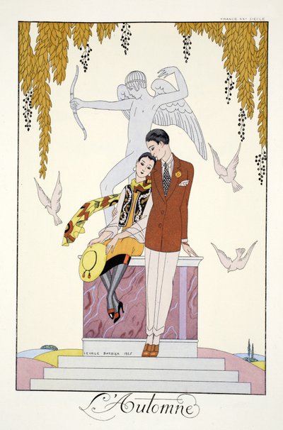Höst, från "Falbalas and Fanfreluches, Almanac of Present, Past and Future Modes" av Georges Barbier