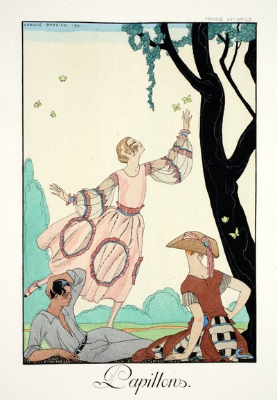 Fjärilar, från "Falbalas and Fanfreluches, Almanac of Present, Past and Future Modes" av Georges Barbier