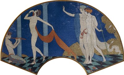 Dansande figurer på en terrass av Georges Barbier