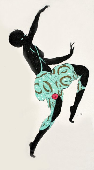 Dansande tjej (pochoir-tryck) av Georges Barbier