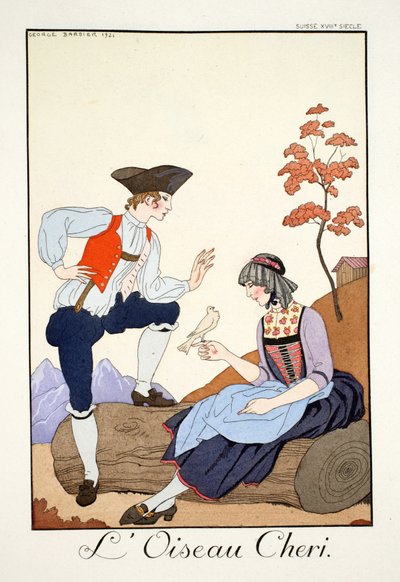 Dear Bird, från "Falbalas and Fanfreluches, Almanac of Present, Past and Future Modes" av Georges Barbier