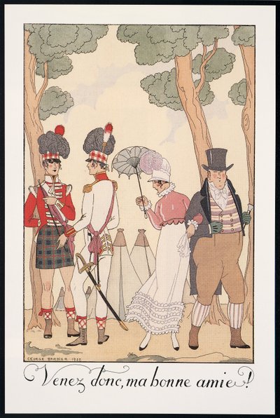 Falbalas and Fanfreluches, Almanacka för 1923, Kom därför, min gode vän, av George Barbier, tryck av Georges Barbier