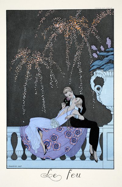 Fire, från "Falbalas and Fanfreluches, Almanac of Present, Past and Future Modes" av Georges Barbier