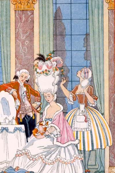 Frankrike på 1700-talet, från "The Art of Parfume", pub. 1912 (pochoirtryck) av Georges Barbier