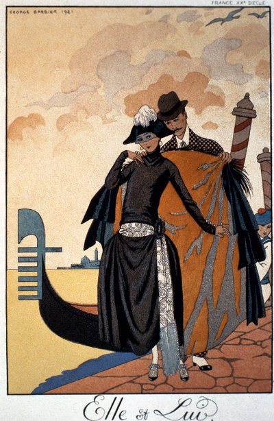 Hon och honom, modeillustration av Georges Barbier