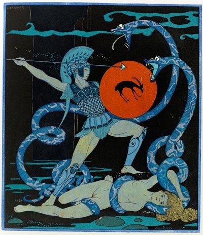 Illustration från Les Chansons de Bilitis av Georges Barbier