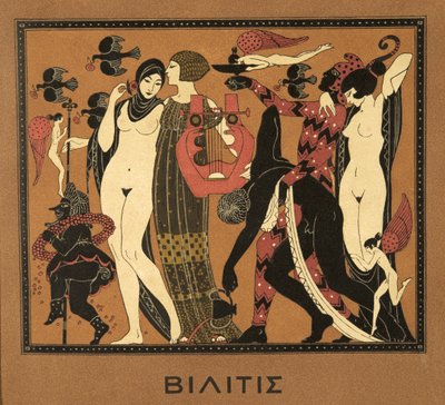 Illustration från Les Chansons de Bilitis, av Pierre Louys, pub. 1922 (stenciltryck) av Georges Barbier