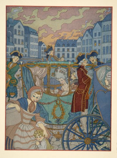 Illustration från "Les Liaisons Dangereuses" av Pierre Choderlos de Laclos (1741-1803) pub. 1934 (stenciltryck) av Georges Barbier