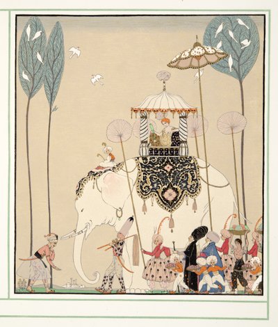La Belle Missous från Personages de Comedie, pub. 1922 (stenciltryck) av Georges Barbier