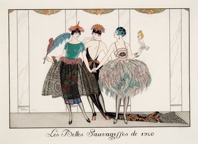 De vackra vildarna från 1920, gravyr av H. Reidel av Georges Barbier
