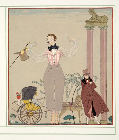 Mademoiselle de Maupin, från Personages de Comedie, pub. 1922 (stenciltryck) av Georges Barbier