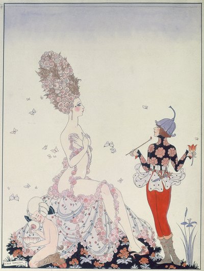 Moder Natur (penna, bläck och akvarell på papper) av Georges Barbier