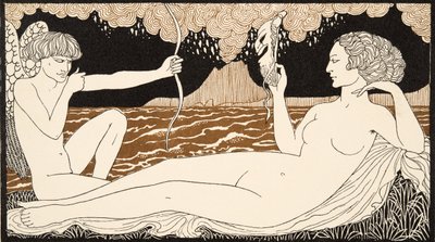 Personages de Comedie, detalj från Front Cover, pub. 1922 (pochoirtryck) av Georges Barbier