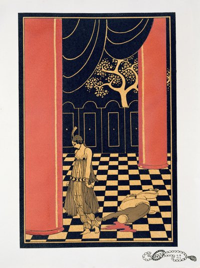 Tamara Karsavina (1885-1978) i titelrollen "Thamar" av Georges Barbier
