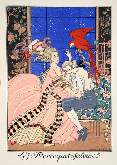 Den svartsjuka papegojan av Georges Barbier