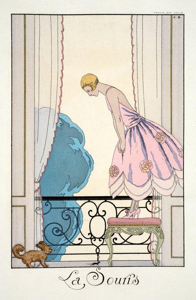 Musen, från "Falbalas and Fanfreluches, Almanac of Present, Past and Future Modes" av Georges Barbier