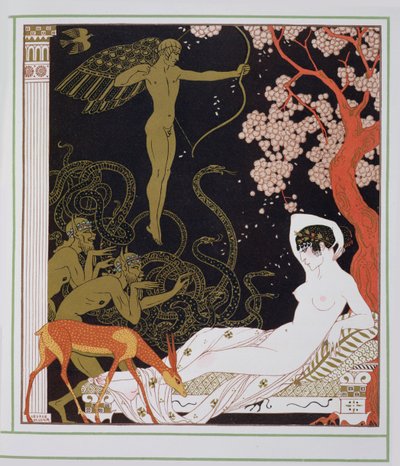 Venus, eller La belle Hélène (färg litho) av Georges Barbier