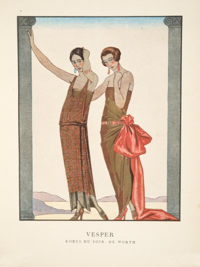 Vesper, från en samling modeplattor av Georges Barbier