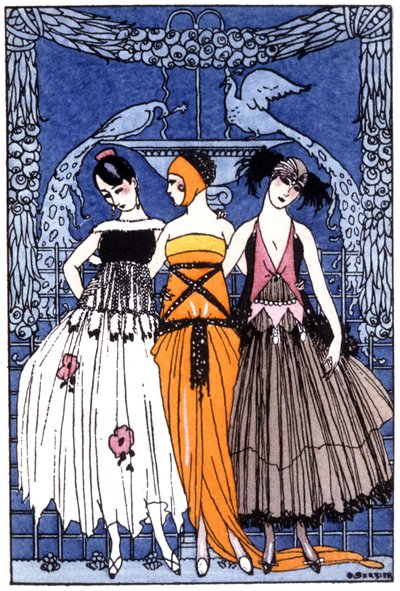 de tre nåderna, ca. 1920 (gravyr) av Georges Barbier