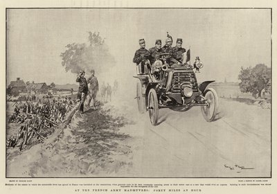 Vid den franska arméns manövrar, Forty Miles per Hour av Georges Bertin Scott