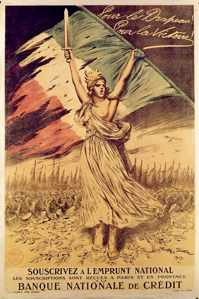 Fransk affisch från första världskriget som uppmuntrade köp av krigsobligationer, 1917 av Georges Bertin Scott