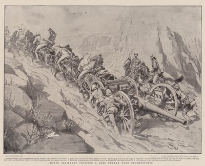 Hästartilleri som korsar en Deep Nullah nära Bloemfontein av Georges Bertin Scott