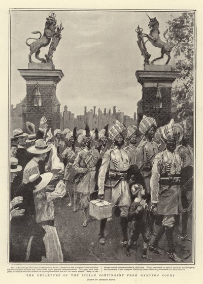 Den indiska kontingentens avgång från Hampton Court av Georges Bertin Scott