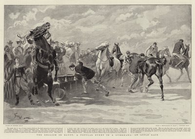 Engelsmännen i Egypten, ett populärt evenemang i en Gymkhana, ett äppellopp av Georges Bertin Scott