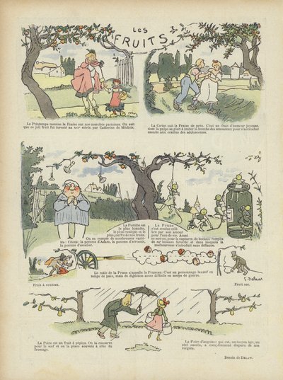 Frukter. Illustration för Le Rire av Georges Delaw