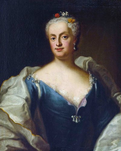Marie-Anne de Saxe - (Marie Anne de Saxe) - Maria Anna Sophia av Sachsen, kurfurstin av Bayern (1728-1797) - George Desmarees (1697-1776). Olja på duk Mått: 80x64,5 cm Privat samling av Georges Desmarées