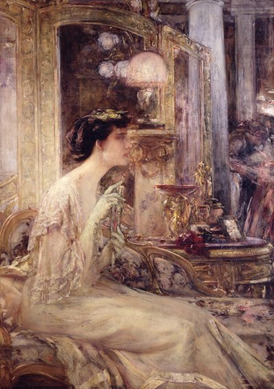 Mademoiselle B (olja på duk) av Georges Desvallieres