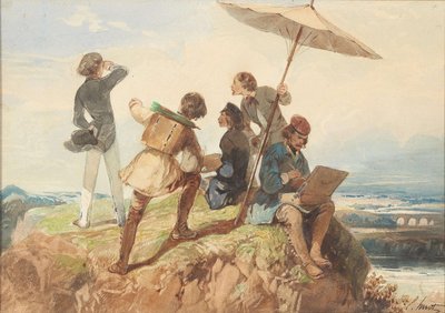 Utomhusmålare. av Georges Eugène Huot