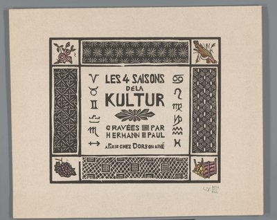 Omslag till fyra tryck av första världskrigets fasor Les 4 saisons dela kultur (serietitel på objekt) av Georges Hermann Rene Paul