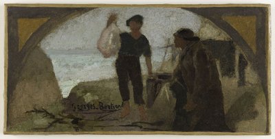 Skiss till matsalen på Hôtel de Ville de Paris: Fisken, ca 1893 (olja på duk) av Georges Jules Bertrand