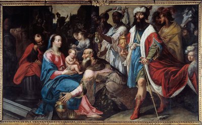 Tillbedjan av Magi. Målning av Georges Lallemand (1575 - 1635) av Georges Lallemand