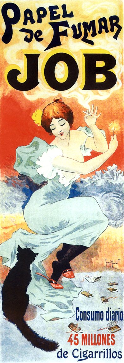 Reklamaffisch för Job cigarettpapper, år 1894 (affisch) av Georges Meunier