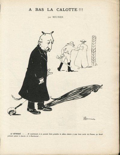 Illustration av Georges Meunier (1869-1934) i Le Panache, royalistisk tidskrift illustrée, 2004-01-20 - Royalism, Religion Faith - Combes Emile, Devil - Animalization av Georges Meunier