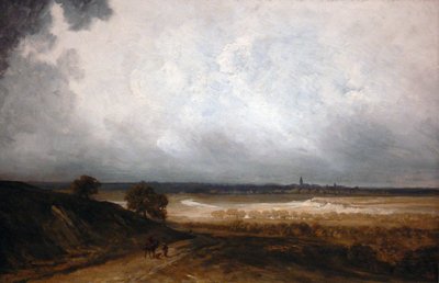 Landskap med figurer. av Georges Michel