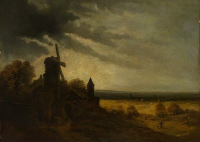 The Mill of Montmartre, troligen ca. 1820. av Georges Michel