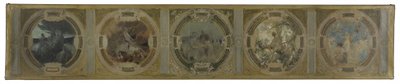 Skiss för Lobau-galleriet i Paris stadshus: Paris födelse. Kampen. Filosofi och antik litteratur. På våren. Litteratur, år 1890 (olja på duk) av Georges Picard